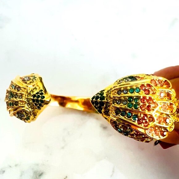 Kurt Geiger Eagle Head Crystal Cuff Bracelet Nwt Retail $148 - Picture 10 of 10